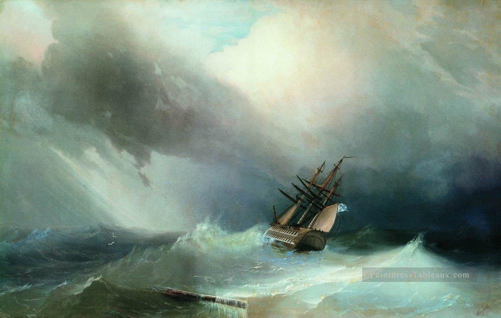 la tempête 1851 Romantique Ivan Aivazovsky russe Peintures à l'huile